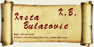 Krsta Bulatović vizit kartica